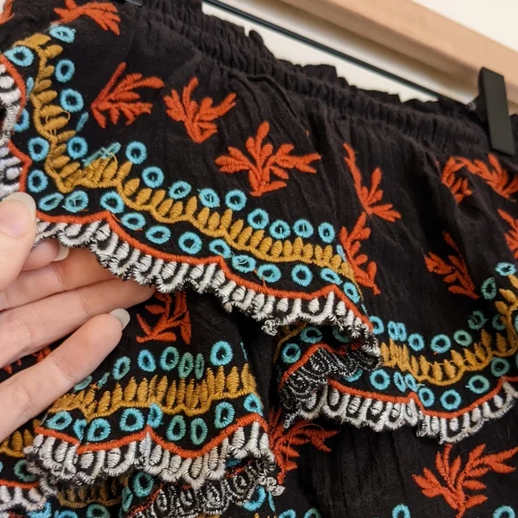 Free People Embroidered Layered Crop Strapless Festival Top size XS - Picture 4 of 7